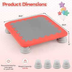 25.5” Mini Trampoline with 4 Removable and Non-Slip Foot Pads for Kids