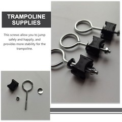 6Pcs Sturdy Reusable Trampoline Fixation Screws Steel Outdoor Use Black