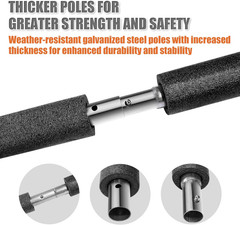 1PCS Trampoline Curved Pole, Universal Trampoline Replacement Enclosure Pole to