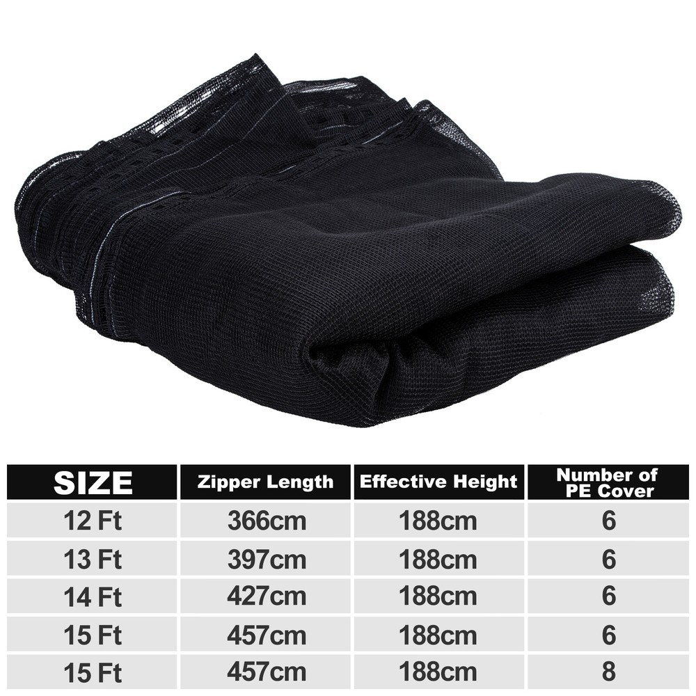 Trampoline Replacement Safety Enclosure Net for 4/6/8 Straight Poles Fit 12-15FT