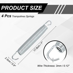 Trampolines Springs, 4Pcs & Carbon Steel & 7 Inch Rebounder Extension Spring