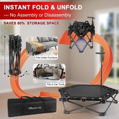 Foldable Mini Trampoline — One-Step Fold & Open 42″ Rebounder Trampoline Adults