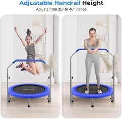 36/40″ Foldable Mini Trampoline – Compact Fitness Trampoline for Kids Adults,…