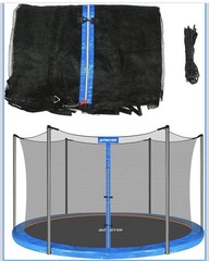 15ft Trampoline Replacement Safety Enclosure Net for 6Straight Poles Round Frame