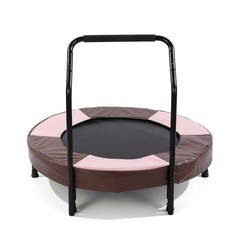 36in Foldable Bungee Toddler Trampoline w/ Handle Quiet Stable 1+Kids Indoor Toy