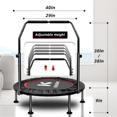 KENSONE 40″/48″ Foldable Mini Trampoline, Indoor Trampoline for Kids, Adults …
