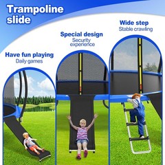 Universal Trampoline Ladder Slide kit, 3 Steps Wide Step for Trampoline