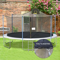 Round Trampoline Enclosure Net Replacement For 12FT 8 Poles Weather-Resistant
