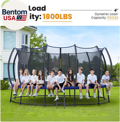 1800LBS Capacity No-Gap Design 16 15 14 12FT Trampoline with Safety Enclosure Ne