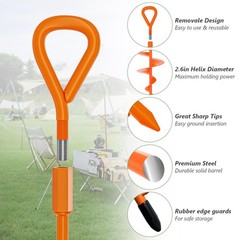 4 Pack 18″ Heavy Duty Ground Anchors for Shed Tent Carpots Camping Mobile Home
