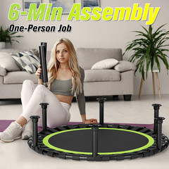 Foldable Mini Trampoline, 36″/40″/48″ Rebounder Trampoline for Adults & Kids, 44