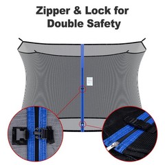 12ft 13ft 14ft 15ft Trampoline Safety Net Jumping Mat Replacement Part 6/8 Poles