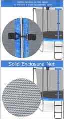 15ft Trampoline Replacement Safety Enclosure Net for 6Straight Poles Round Frame