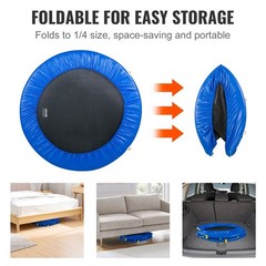 3FT Kids Fitness Trampoline Foldable Indoor Outdoor Rebounder Safe Fun Exercise