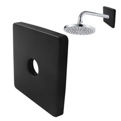 3.5 Inch Square Shower Flange Cover, Universal Replacement Shower Head Black