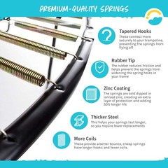 SkyBound Premium Trampoline Springs 12pk (3.5″ to 8.5″ sizes) Weather Resistant