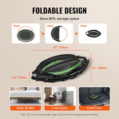 40″ Foldable Mini Fitness Trampoline Adults Exercise Rebounder with Handle