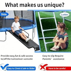 Universal Trampoline Slide 60″ * 20″ Slide with 2 Trampoline Slide 62″ * 20″