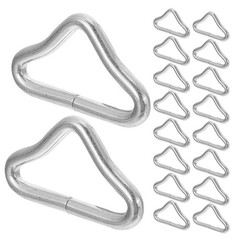 50Pcs Durable Trampoline Triangle Ring Buckles Silver for Bounce Improving