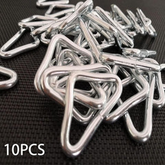 10pc Trampoline Triangle Buckle V-Ring Replacement Galvanized Steel Repair Kit