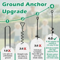 Trampoline Anchors, 6 Pack 18″ RV Awning Tie Down Kit with6 Ratchet Straps, H…