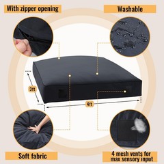 Durable Crash Pad Cover Replacement 5′ x 5′ or 3′ x 4′, Sensory Safe & Machine-W