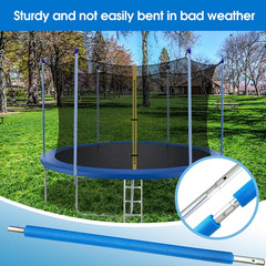 14 FT Trampoline Replacement Net with Poles, Trampoline Net Poles with Clamps an