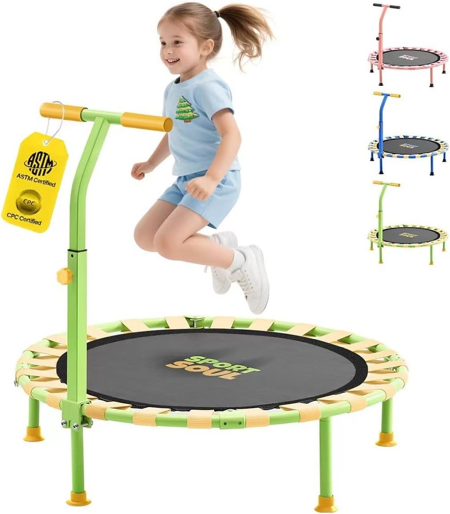 36” Mini Trampoline Kids 3-6 Foldable & Spring-Free Small Toddler Trampoline