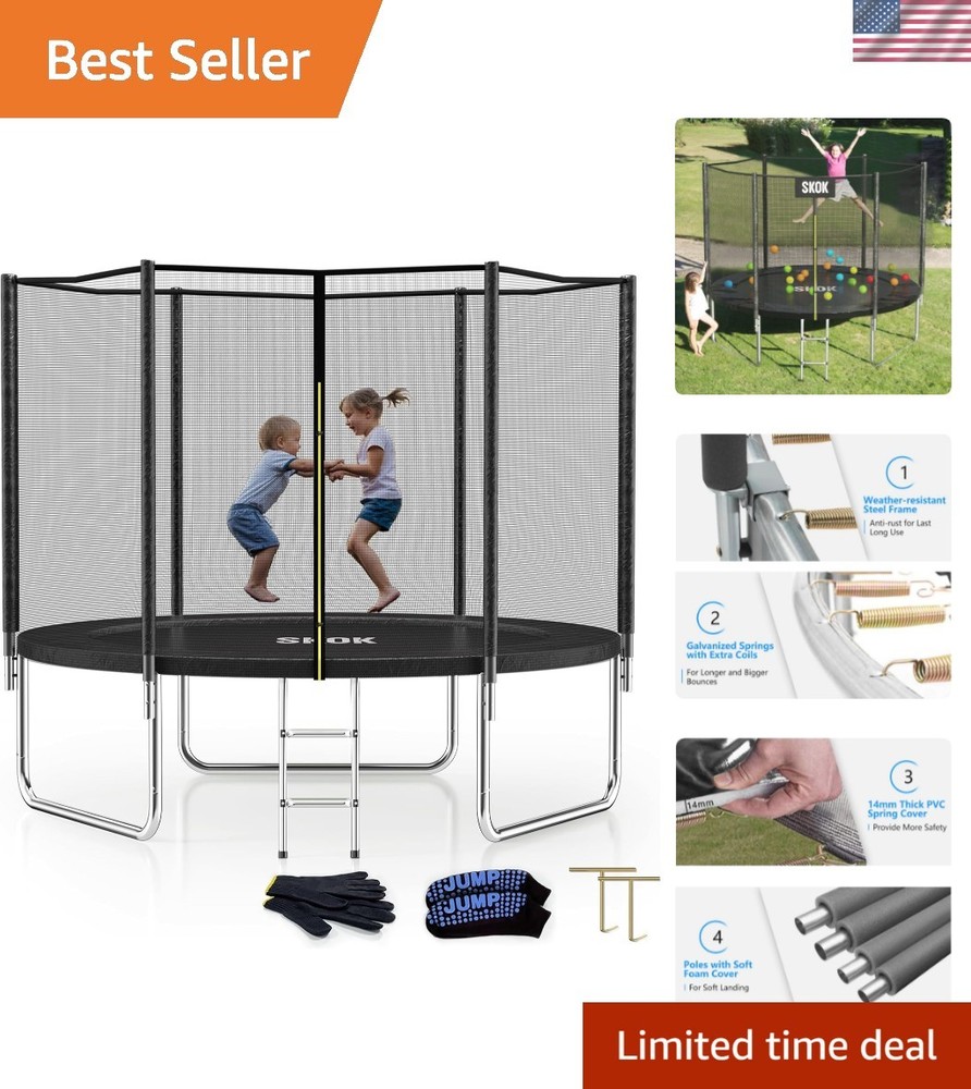 Trampoline for Kids,400LBS Outdoor Trampoline with Net-ASTM Approved Trampoli…