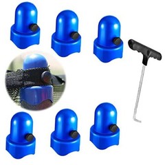 Blue 1.5″ Diameter Trampoline Pole Caps Replacement with Screw—6pcs—Replaced