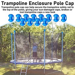 12 Pcs Trampoline Pole Caps 1 Inch in Dameter Enclosure Poles Caps blue