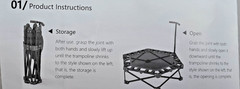 Mini Portable/Foldable Trampoline w/Handle, Adults, Black, 330 lbs., Limit, NIB