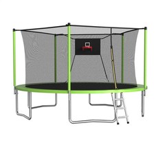 14FT Trampoline ,Sports Fitness Trampolines with Enclosure Net, Recreational