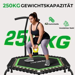Fitness Trampoline Indoor Ø 122 cm, Trampoline Adult up to 250 kg, Ground Tram…