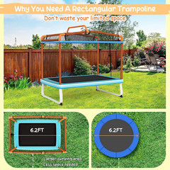 GYMAX Trampoline for Kids, 75” ASTM Approved Recreational Trampolines with Swing