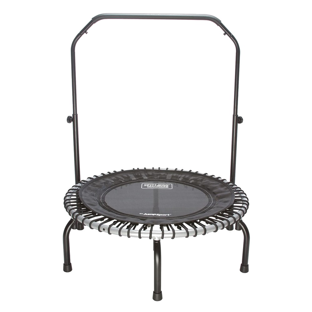 JumpSport 350i 39″ Fitness Trampoline and Handle Bar with 30 Adjustable Bungees