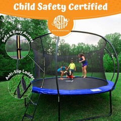 Outdoor Trampoline 8FT 10FT 12FT Round with Enclosure Gymnastics Non Slip