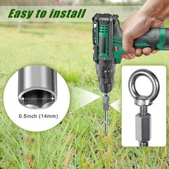 30” Ground Anchors Screw in Heavy Duty 12mm Solid Steel 3″ Spiral Blade
