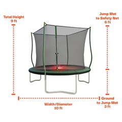 Sportspower BouncePro 10ft Trampoline Meets ASTM Safety Standards, Heavy-Duty Ru