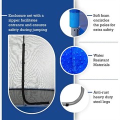 13ft Trampoline Safety Net Replacement with Enhanced Padding & Basketball Hoop