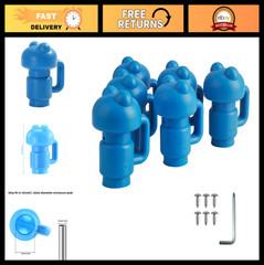 Trampoline Enclosure Pole Cap Set – 6 Blue Caps for 1.26″ Diameter Poles