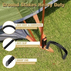 Heavy Duty 12″ U-Shaped Ground Anchors for Trampolines, Tents & Gardens – Wind R