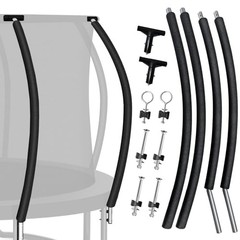 2 Sets Trampoline Curved Pole Replacement, Universal Curved Enclosure Pole for