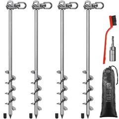 Insaga 14″/24″ Ground Anchors with a Hex Head and 360° Swivel Adjustment (4Pa…