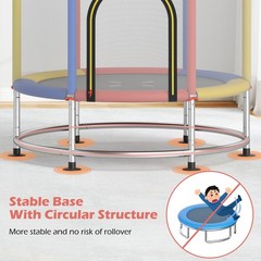 6-in-1 Kids Trampoline Combo 55″ Toddler Play Activity Center w/Hammock Red