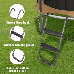 Trampoline Ladder 2 Steps, Skid-Proof, UV Treated, 14FT, 220Lbs Capacity
