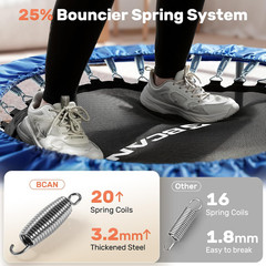 BCAN SP2 40/48″ Foldable Mini Trampoline Max Load 330Lbs/440Lbs, Fitness Rebound