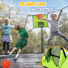 Trampoline Accessories Kit Kids,Basketball Hoop with 3 Mini Basketballs,50Ft