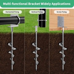 Multi-Purpose Ground Anchors Screw in, 16in 4Pack Fully Welded Heavy Duty Tra…