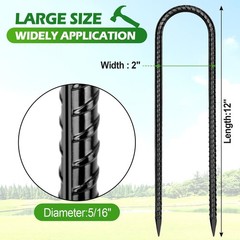 Aierden 4PCS/8PCS/12PCS Trampoline Stakes Anchors High Wind 8 Pack, Black